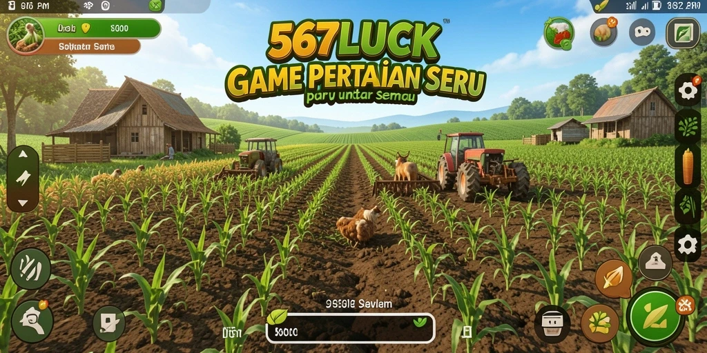 Gameplay menarik di 567LUCK menampilkan kebun hijau yang indah.