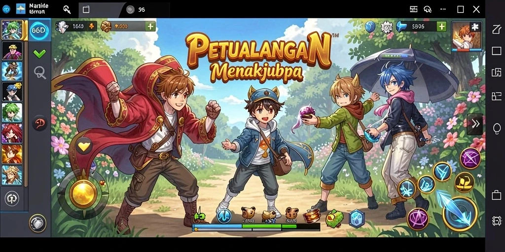 Tampilan gameplay 66D yang penuh warna dan dinamis.