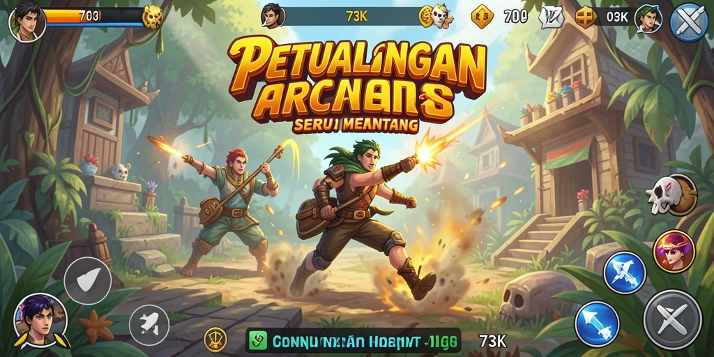 Screenshot gameplay menunjukkan momen seru dalam permainan arcade.