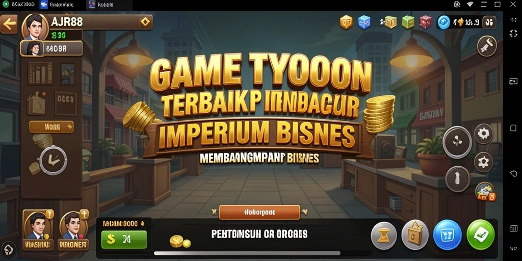 Screenshot AJR88 menampilkan gameplay seru dan interaksi manajemen bisnis.