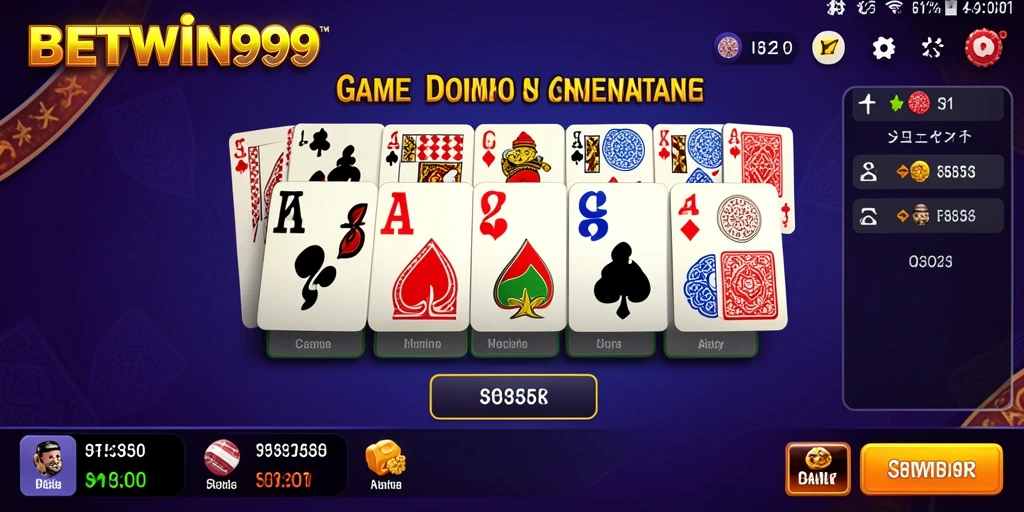 Tampilan gameplay seru BETWIN999 saat bermain Domino secara online.