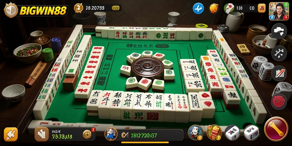 Tampilan gameplay seru dari permainan Mahjong BIGWIN88.