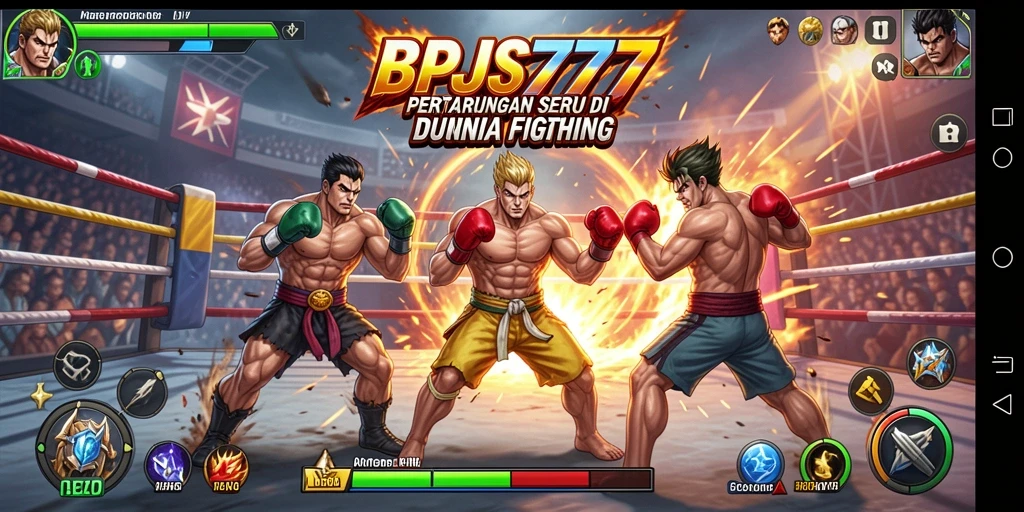 Tampilan gameplay intens dari BPJS777 di arena fighting.