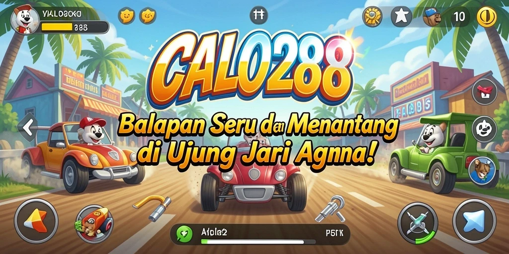 Screenshot dari gameplay Racing yang mendebarkan di CALO288.