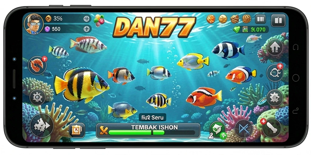 Tampilan gameplay yang memukau dalam permainan Tembak Ikan.