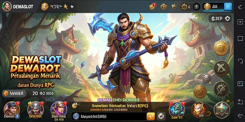 Tampilan gameplay menakjubkan dari DEWASLOT yang menampilkan pertarungan epik.