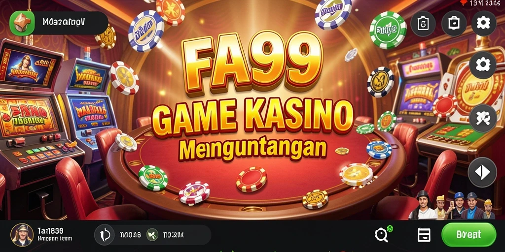 Screenshot utama FA99 menampilkan gameplay Kasino yang seru dan menarik.