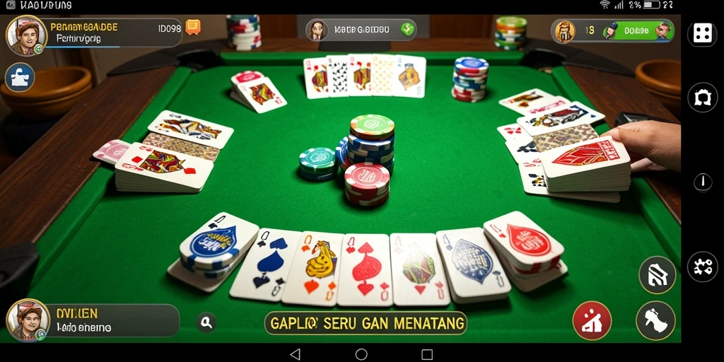 Screenshot gameplay ID098 menampilkan momen seru bermain Gaple.