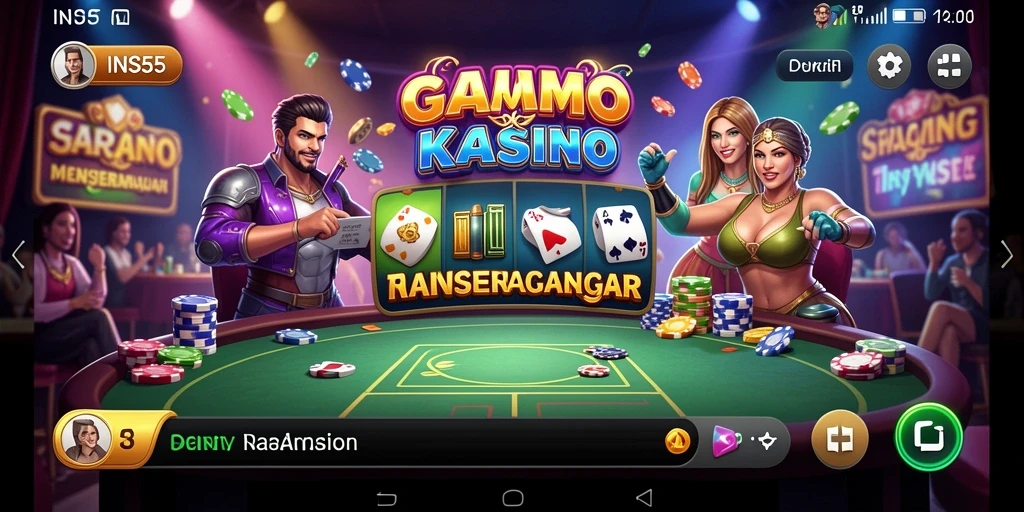 Tampilan screenshot INS55 yang menampilkan keseruan bermain Kasino.