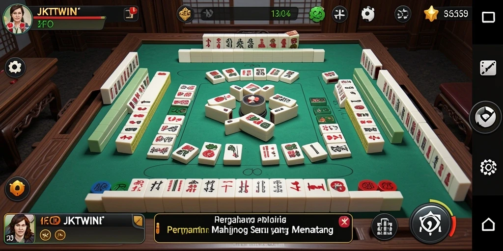 Tampilan gameplay <strong>JKTWIN</strong> dengan papan Mahjong yang menarik.