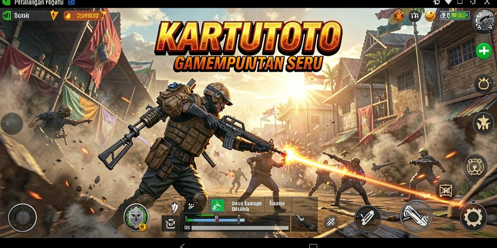 Tangkapan layar KARTUTOTO menampilkan pertempuran intens dalam arena Battle Royale.