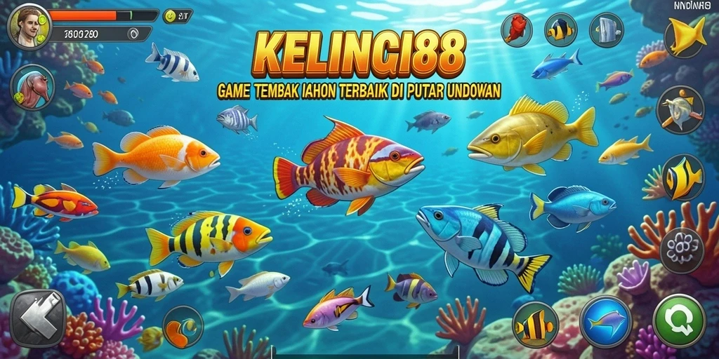 Gameplay menembak ikan yang seru dan penuh warna.