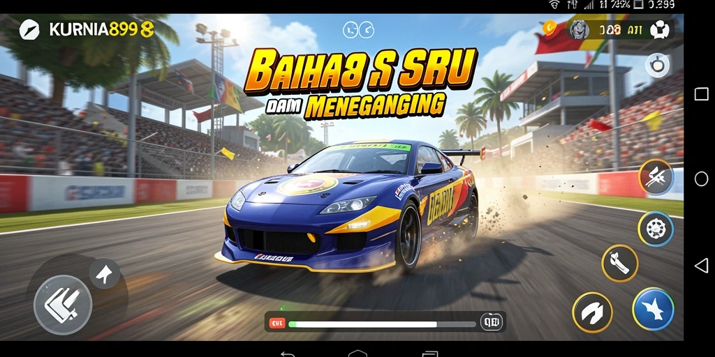Tampilan seru dari gameplay KURNIA898 dengan balapan penuh aksi.