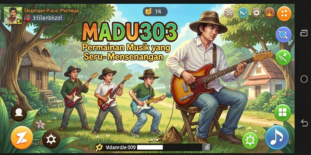 Screenshot gameplay MADU303 menampilkan aksi mengetuk irama musik.