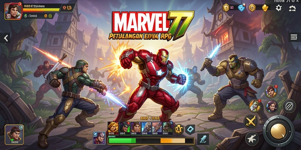 Gameplay seru dari MARVEL77 yang menampilkan pertarungan RPG yang menegangkan.