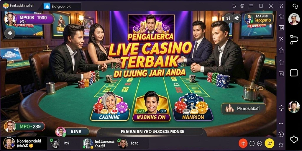 Tampilan gameplay Live Casino yang interaktif dan mendebarkan.