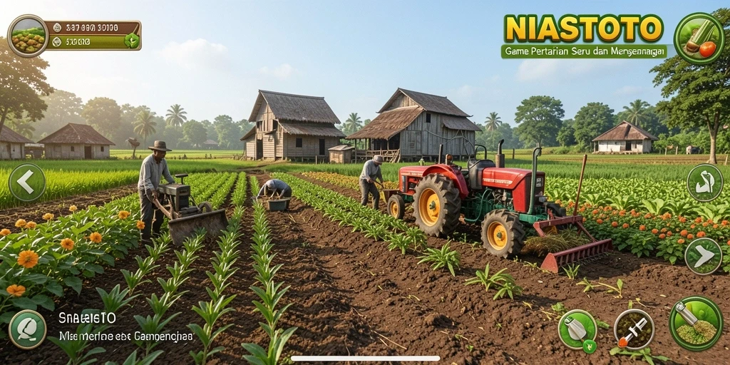 Tampilan menarik gameplay pertanian di NIASTOTO.