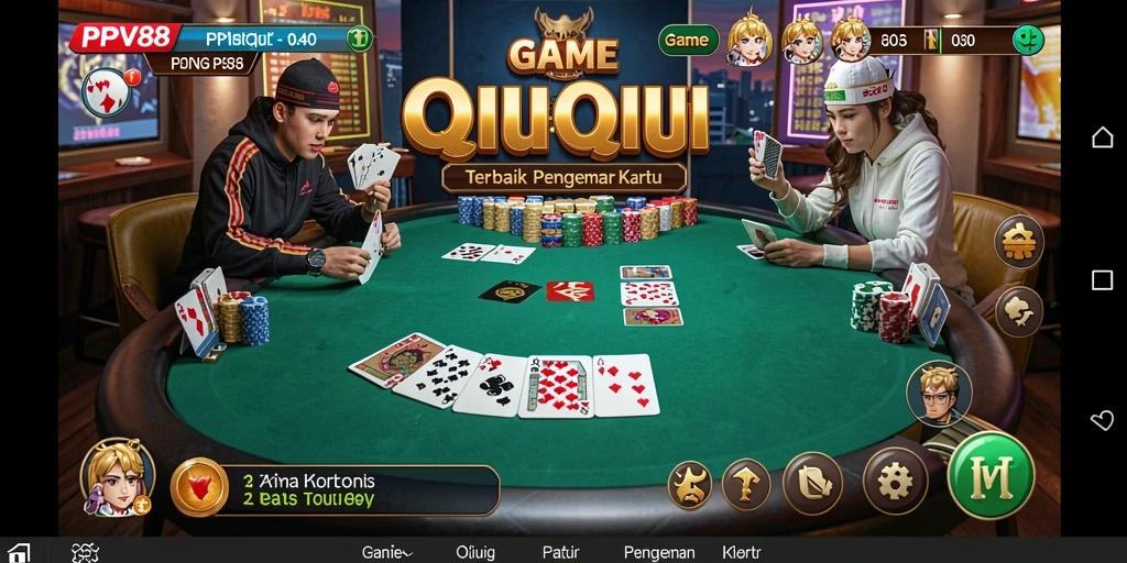 Screenshot utama PPV88 menunjukkan gameplay QiuQiu yang seru.