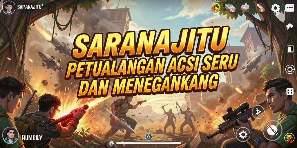 Tampilan gameplay seru dalam SARANAJITU yang menegangkan.
