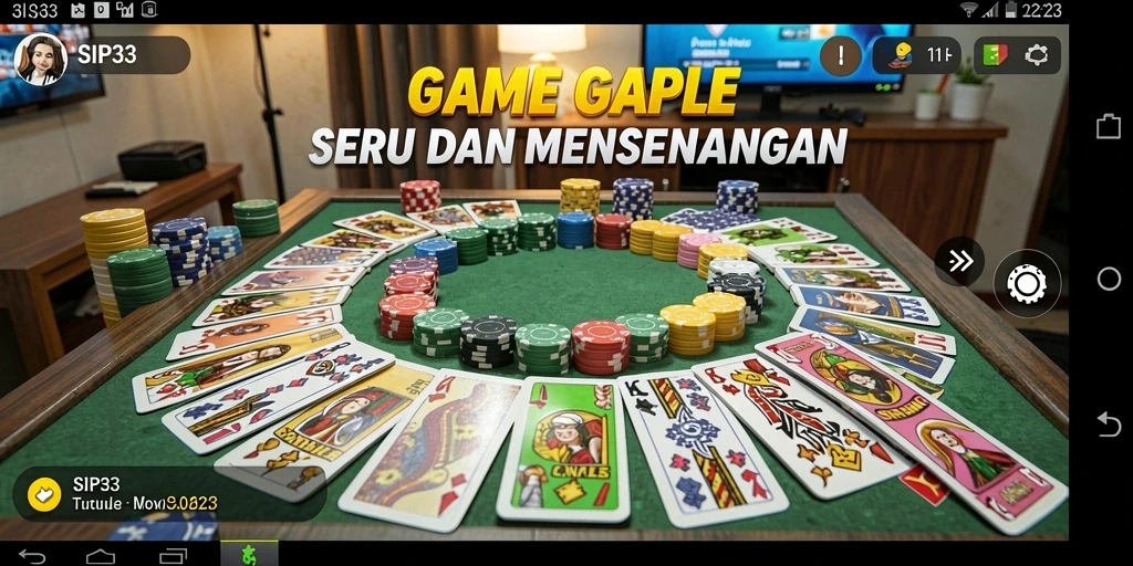Screenshot gameplay SIP33 menampilkan keseruan bermain Gaple.