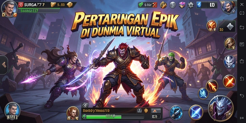 Tangkapan layar utama dari SURGA77 menunjukkan aksi bertarung yang mendebarkan.