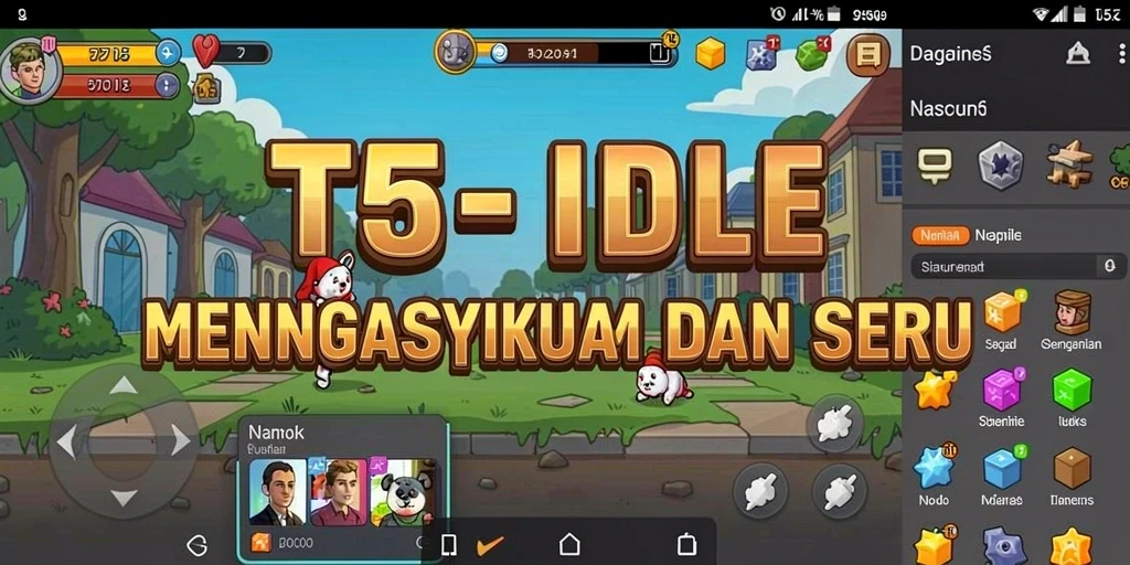 Screenshot gameplay T6 menampilkan aksi seru dan kemajuan cepat dalam permainan Idle.
