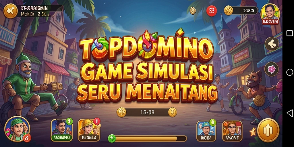 Tampilan utama gameplay TOPDOMINO yang seru dan menarik.