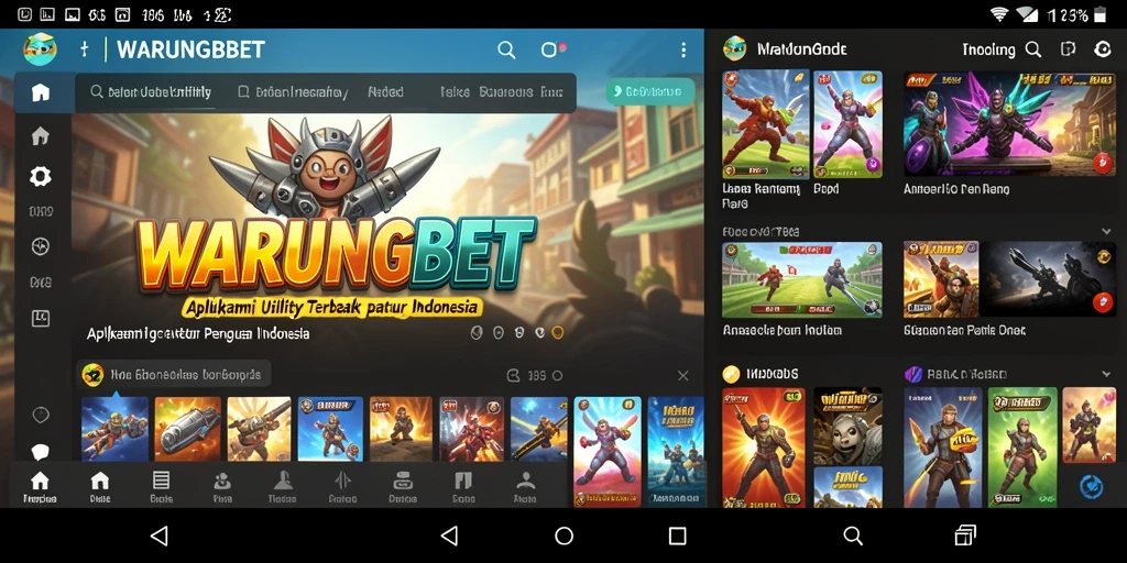 Tampilan interface aplikasi WARUNGBET yang modern dan ramah pengguna.
